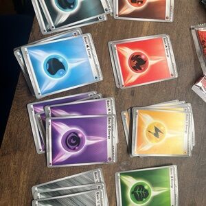 Pokemon Energy Card Lot - Blue, Red, Purple, Yellow, Green, Gray